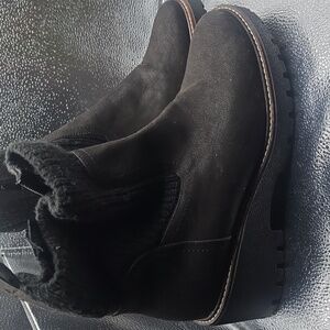 Torrid Curve size 11 WW Cozy Black Ankle Booties chunkie heel comfort boots